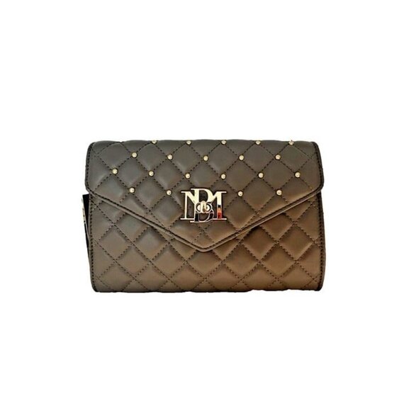 BNWT Badgley‎ Mischka Diamond Quilted Gray Crossbody Envelope Handbag Clutch 9" - Picture 1 of 8
